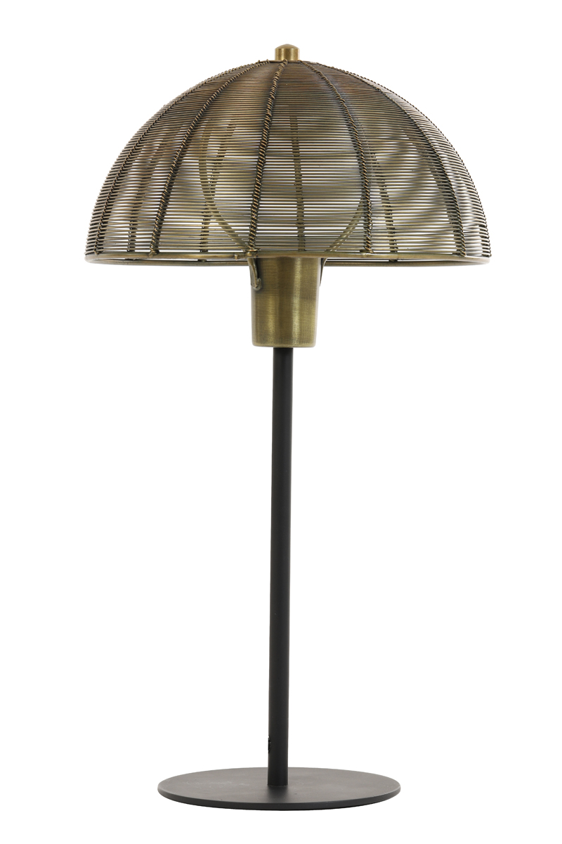 Tischlampe KLOBU antik bronze+ matt schwarz