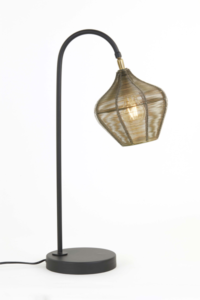 Tischlampe ALVARO antik bronze+ matt schwarz