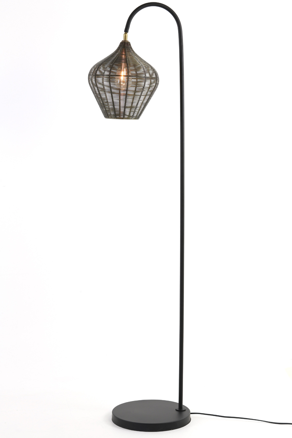 Stehlampe ALVARO antik bronze+matt schwarz