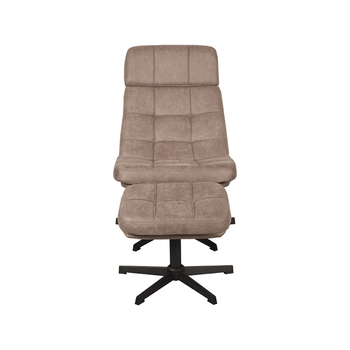 Sessel Alvar mit Hocker Boucle Taupe