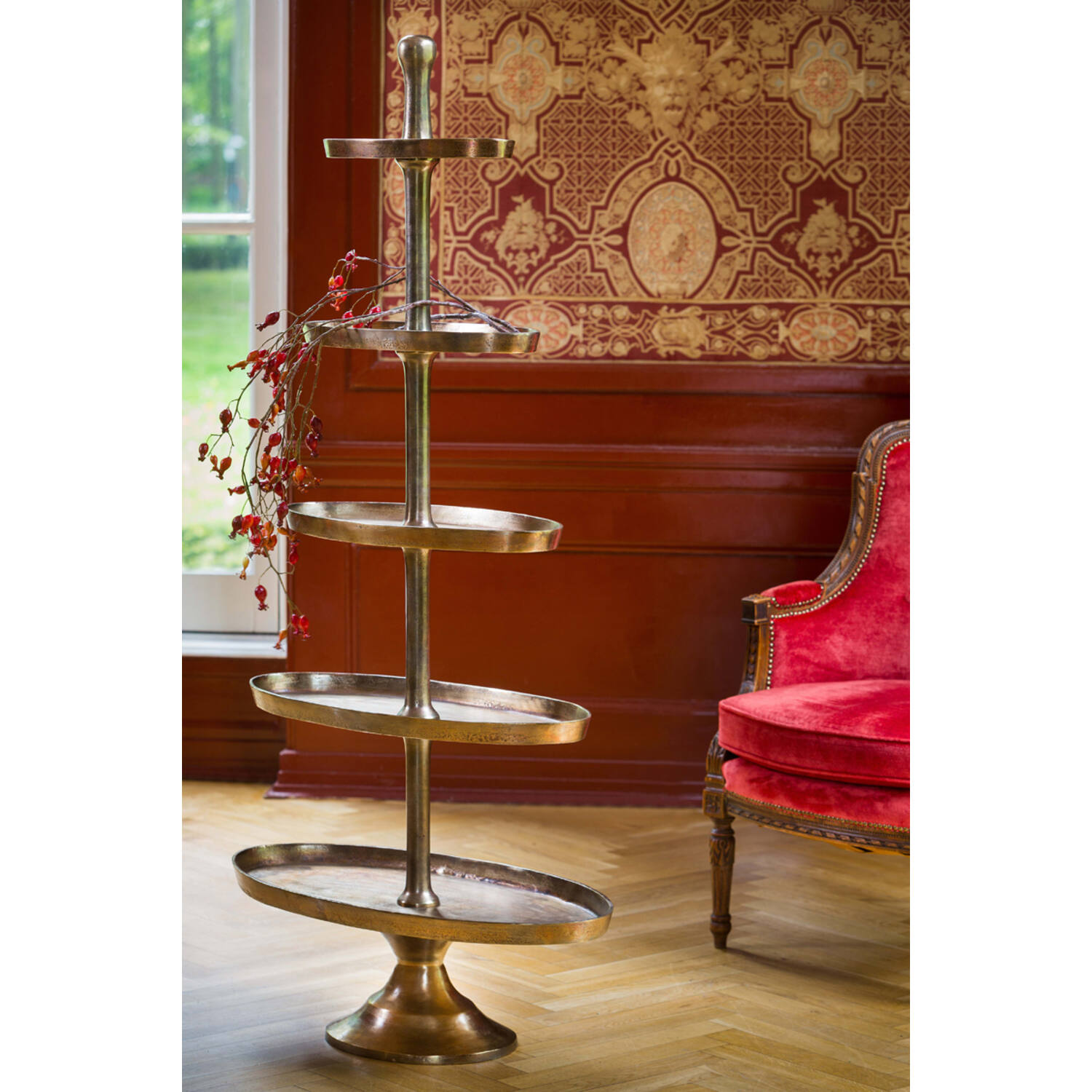 Etagere 5 schichten oval PRATO antik Bronze