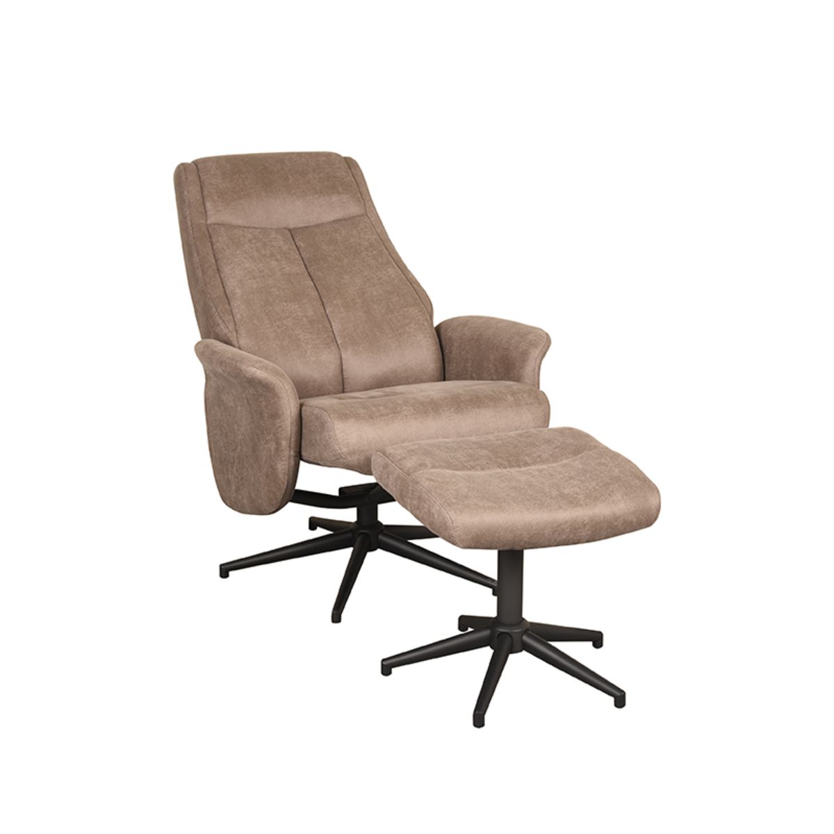 Sessel Bergen Mit Hocker Micro Suede Taupe