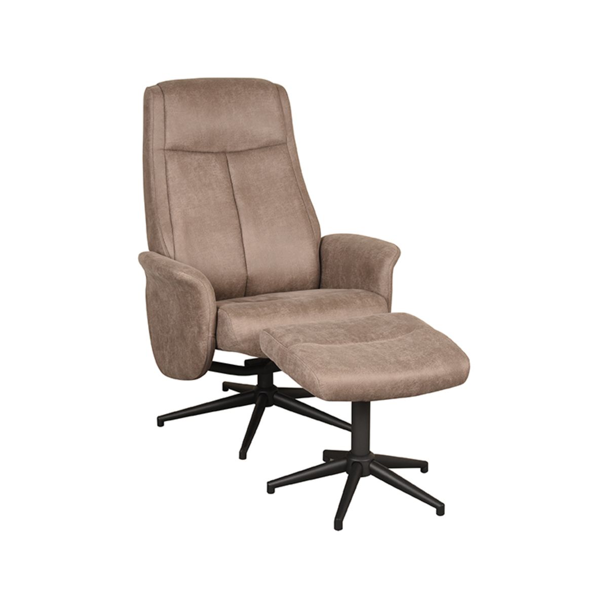 Sessel Bergen Mit Hocker Micro Suede Taupe